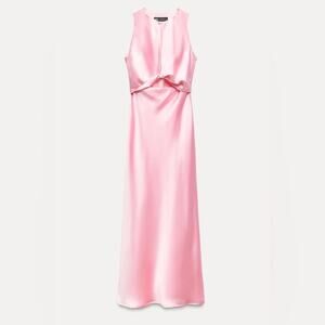 NWT-Zara- SATIN EFFECT CUT OUT MIDI DRESS-S